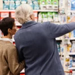 senior couple at supermarket